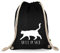 Turnbeutelliebe® Turnbeutel mit Spruch - Katze im Sack - Baumwolle schwarz - Sportbeutel - Rucksack - Stoffbeutel - Bag - ca. 12 Liter - 37 x 46 cm