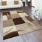 Paco Home Teppich Wohnzimmer Kurzflor Schlafzimmer Modern Geometrisches Muster Kariert Meliert, Grösse:300x400 cm, Farbe:Braun