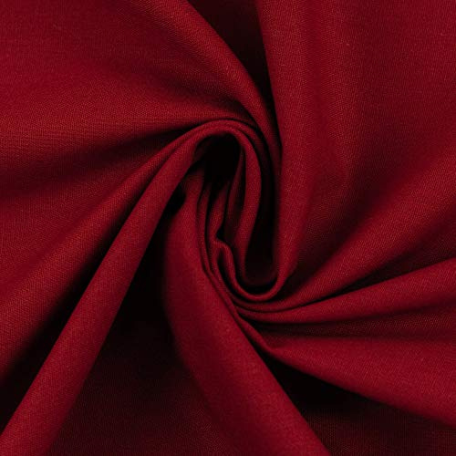 Viskose 100% - Sommer-Blusen-Stoffe Uni - 0,50 m - Stoffe Meterware (Bordeaux)