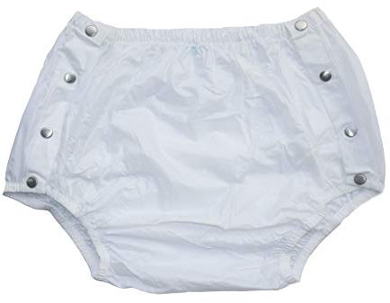 Haian - Slip pour incontinence adulte en plastique à clipser (taille XL, blanc)