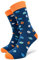 40YARDS American Football Socken mit bunten Footbällen für Fans aller Teams - Unisex für Männer, Frauen & Kinder (blau/orange, Größe 36-40)