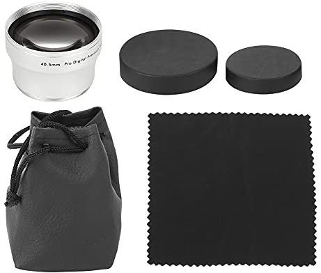 EBTOOLS Lente de aumento de cámara 40.5MM 2X, lente de aumento de aleación de aluminio Lente adicional con bolsa de protección de lente para todas las lentes de cámara de 46 mm de diámetro de apertura