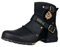 OSSTONE Chukka Stivali Cowboy Biker Boots Maschio Mens motociclo Botas cerniera su in Pelle Vitello Western retrò stile Uomo Caviglia Stivaletti Boots OS-5008-1-N，nero，US9.5