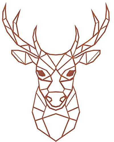 Illumino Metall Rost Wanddeko Wandbild Kunst Geometrischer Hirsch XXL Edelrost Naturrost Garten Deko Skulptur