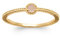 Tata Gisèle Bague en Plaqué Or 18 carats - Anneau Relief et Solitaire en Pierre Naturelle Ronde - Sachet Velours Offert (56, Quartz Rose)