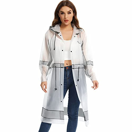 UNIQUEBELLA Leicht Regenmantel Regenponcho Damen/Herren Wiederverwendbar Regenbekleidung Regencape Regenjacke Wasserdicht Poncho für Camping Outdoor