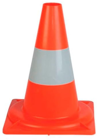 Tradineur - Cono de tráfico, Cono de señalización, Seguridad en Carretera, Color Naranja con Reflectante, balizamiento, Deportes, 30 x 22,5 x 22,5 cm