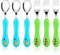 Lehoo Castle Couverts Enfant INOX 6 PCS, Ensemble de Couverts pour Bebe 3 x Fourchettes, 3 x Cuillères, Set Couvert Bebe pour Garçons Filles(Bulldozers)