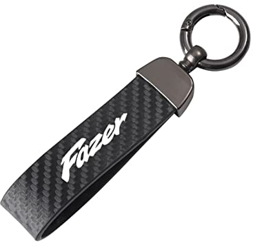 Motorrad Schlüsselanhänger Motorrad Schlüsselband Schlüssel Kohlefaser Schlüsselanhänger Für Für Yamaha FZ1 FZ1S FZ1N FAZER FZ6 S2 FZ8 FZ8N FZ8S FZ8 FAZER XJ6 (Farbe : Schwarz, Size : Normal)