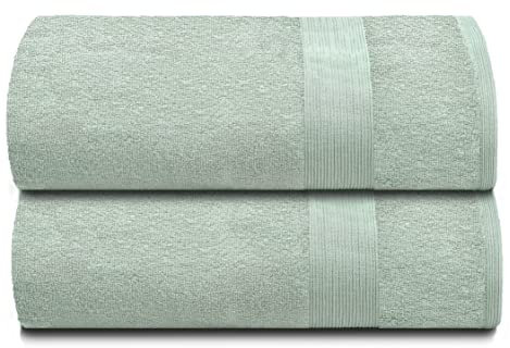 Elvana Home Premium-Baumwolle, Übergröße, 2er-Pack, Badetuch, 35 x 70 cm, 100 % reine Baumwolle, ideal für den täglichen Gebrauch, ultraweich und sehr saugfähig, maschinenwaschbar, Meeresgrün