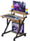 Dripex Bureau d'ordinateur Stable en Forme de Z avec roulettes, Mobile avec Étagères pour Petit Espace,Table d'Ordinateur pour et Domicile,Table d’Étude 70x60x79CM-Chêne Clair
