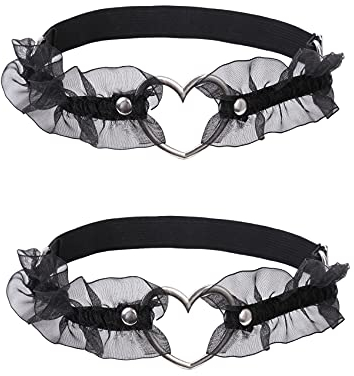 alisikee Damen Alisikee-Strumpfband-029 Strumpfband aus Spitze, Schwarz, Einheitsgröße
