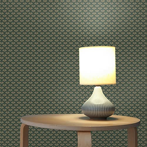 TADESSI WTD 659 Art Deco Papier peint intissé Motif géométrique Vert/doré