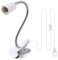 GOCBOBO Klemmleuchte E27 Lampenfassung Metall Klemmlampe 360° Einstellbar Flexiblem Schwanenhals Schreibtischlampe mit Schalter und Stecker für Reptilien Pflanze Beleuchtung Weiß (Keine Glühbirne)