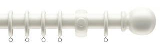 28mm Fixed Length Wooden Curtain Pole Set (White 210cm Wide) | 28mm fixed wooden curtain pole set in white. 210cm width. Complete kit with fittings for easy installation.