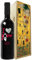 Regalo San Valentino - Bottiglia vino personalizzata e cassa legno - Idea regalo innamorati, anniversario di fidanzamento e di matrimonio (I love you, Il Bacio di Klimt)