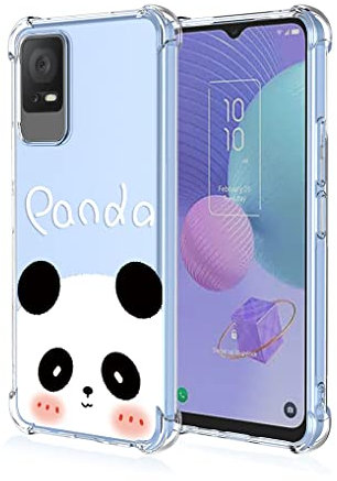 SEAHAI Cover per TCL 405 / TCL 406, Custodia Protettiva Ultra Sottile ed Elegante in Silicone TPU Trasparente, Bello Modelli Colorful Cover Antiurto Case - Panda