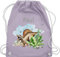 Turnbeutel Rucksack - Dinosaurier Dino - Dinos - Unisize - Pastell Lila - beutel kita sportbeutel baumwolle kindergarten taschen stoff tasche kindergartenkind junge baumwoll personalisierte turnen