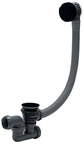 Wirquin 30724541 Black Touch Badewannen-Ablaufgarnitur, Kabel, Länge 700 mm, Schwarz