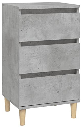 vidaXL Table de Chevet, Armoire de Nuit avec 3 Tiroirs, Armoire de Lit avec Rangement, Table de Nuit Chambre, Moderne, Chambre Gris Béton Bois d'Ingénierie