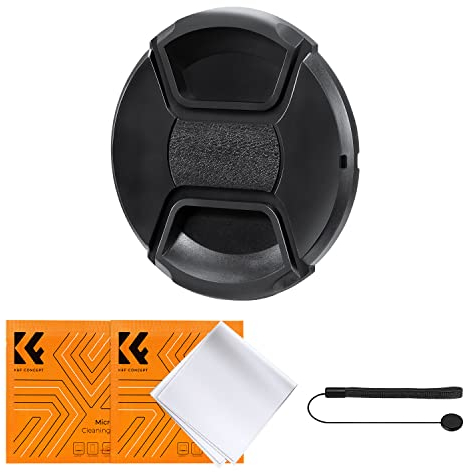 K&F Concept 52mm Bouchons/Caches Objectifs + Élastiques + 2 Chiffons de Nettoyage Emballé sous Vide Compatible avec Appareil Photo Canon Nikon Sony Olympus Fujifilm Pentax Panasonic Leica