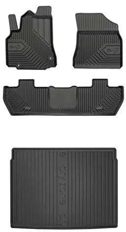 FROGUM Un Juego de Alfombrillas de Goma para Coche y cubeta Maletero exclusivas Alfombras para Citroën Berlingo II Multispace 2008-18, para Peugeot Partner II 2008-18 | Borde Alto | para Todo el año