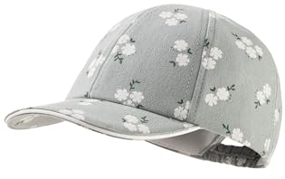 Sterntaler Baseball -Cap Blümchen für Mädchen - Schildkappe aus Baumwoll -Musselin mit floralen Muster - Basecap mit Gummizug - steingrün, 47