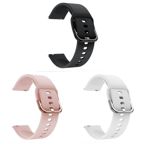 3 Stück Armband Kompatibel mit Withings Steel HR 40 mm/Steel HR Sport Armband, 20mm Sport Silikon Uhrenarmband Replacement Wechselarmband Ersatzarmband für Damen & Herren