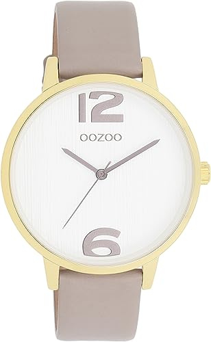 OOZOO Timepieces Damen Uhr | Armbanduhr Damen mit Lederarmband | Hochwertige Uhr für Frauen | Edle Analog Damenuhr in rund