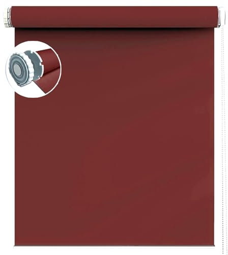 Verdunkelungsrollo Klemmfix 55 x 170 cm Blickdicht, Sichtschutz, Blendschutz Klemmfix Seitenzugrollo mit Kette, für Schlafzimmer, Küche, Weinrot