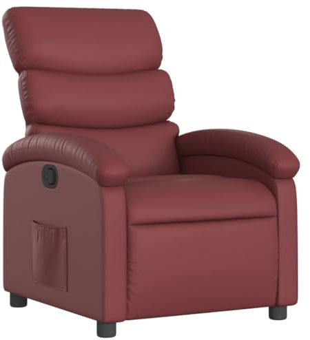 vidaXL Fauteuil Inclinable, Chaise de Relaxation avec Dossier, Siège avec Repose-Pied, Fauteuil TV de Salon, Moderne, Rouge Bordeaux Similicuir