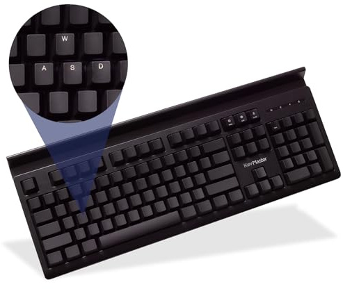 Clavier mécanique filaire PC pour la maison, le bureau, les jeux | Touches vierges ou visibles | Touches lumineuses avec éclairage personnalisé | LED blanche rétroéclairée avec touches lumineuses