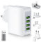 Universal Travel Adapter Worldwide,4 USB Charger Plug Adaptor,22W 5V/4.4A Multi USB International Travel Adaptor UK to European EU US AUS Japan Plug for iPhone,iPad,Android,Tablet