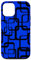 Hülle für iPhone 13 Pro Retro MCM Quadratisches Motiv Vintage Muster 2 Blau