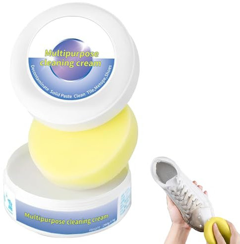2024 Neu Weisse Schuhe Reinigungs Creme, Multifunktionale Reinigungs und Fleckentfernungscreme für Sneaker Reiniger Weiß, Shoe Cleaning Paste Schuhreiniger für alle Oberflächen (1pc)