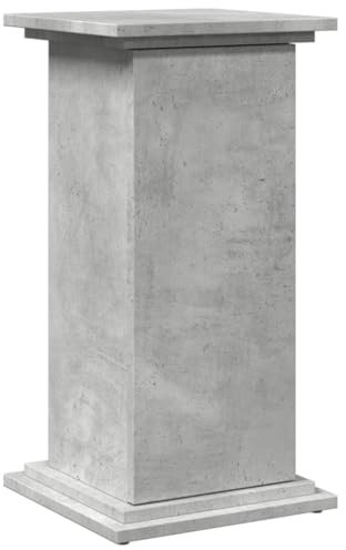 vidaXL Display Stand with Storage - Pillar Style, Concrete Grey Engineered Wood, 31x30x60 cm, Two-Tier, Hidden Compartments