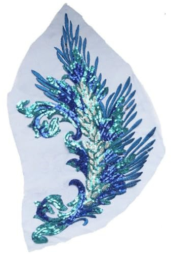 Pailletten-pfauen-aufnäher, Bestickte Applikation, Aufnäher, Bastel-nähapplikation, Zubehör Für DIY-Kleidung