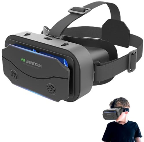 Auriculares VR genéricos para teléfono, Auriculares de Realidad Virtual para Adultos, Auriculares VR con Diademas Ajustables | Gafas de realidad virtual 3D de alta definición para smartphones, videoju