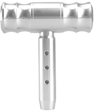 CGEAMDY Auto-Schalthebelknauf Shifter, T-Griff-Joystick-Schaltknauf, Aluminiumlegierung Auto-Modifikation T-Griff-Joystick-Typ Schaltgetriebe, Auto Universal Interieur Zubehör Dekoration(Silber)