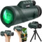 Black hole 10X42 HD Monocular Telescope High Power, Zoom Monocular with Tripod and Smartphone Adapter, FMC Lens and BAK4 Prism Telescope, Waterproof Monoculars for Bird Watching Traveling Hiking