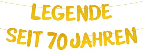 70 Geburtstag Deko Lustige Banner, Legende Seit 70 Jahren Geburtstag Girlande, Deko 70. Geburtstag Mann Frau, Geburtstagsbanner Gold für Frauen Mann Partyzubehör