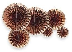 LP Divertissements Lot de 3 - Lot de 6 décorations rosaces Papier Rose Gold 20/30/40cm