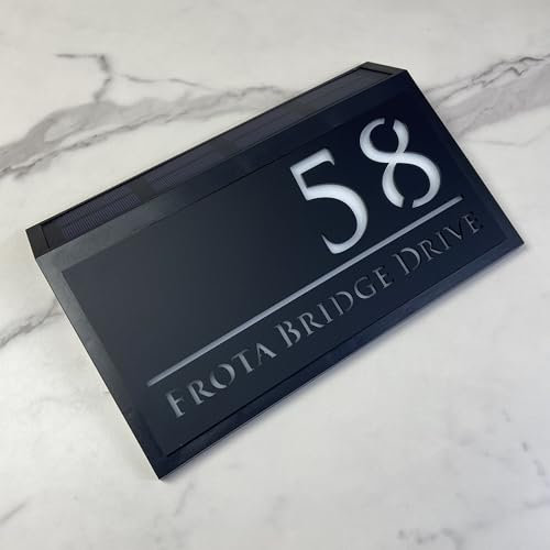 Panneau solaire LED pour porte murale – Panneau de porte illuminé pour une utilisation en extérieur (Style 4)