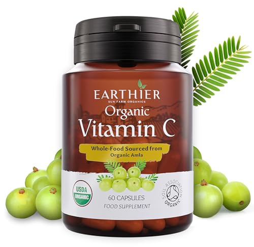 Organic Vitamin C Supplement Certified by Soil Association 60 Vegan Capsules