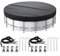 GLFLOW 210D Oxford Round Waterproof Solar Pool Cover with Drawstring, Heat Absorption, 6 Sizes, Black(8FT)