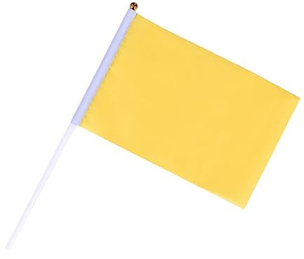 Milisten 50pièces Lot De Drapeaux Carrés Flottants Jaunes Drapeaux Pour Fête Bannières De Célébration
