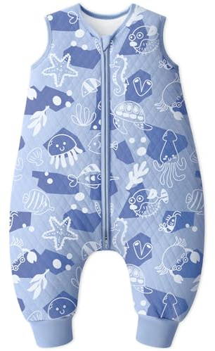 Looxii Gigoteuse Bébé avec Pieds Coton Gigoteuse Tog 2.5 sac de Couchage Toute l'année pour 18-36 Mois Enfants Garçons Filles 80cm