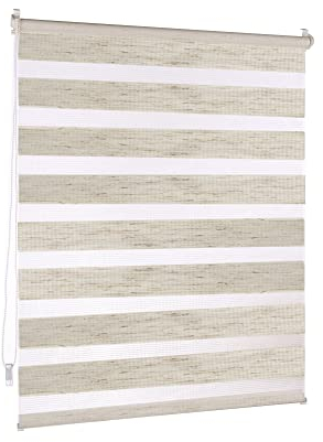 Victoria M. Doppelrollo Klemmfix ohne Bohren, 70 x 230 cm (BxH) Leinen, Rollo Fensterrollo lichtdurchlässig & verdunkelnd,Duo-Rollo Klemmmontage Zebrarollo für Fenster & Türen