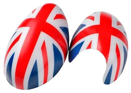 YaaGoo Außenspiegel Cover für MINI Cooper MK1 R50 R52 R53 2000–2006 Linkslenker Union Jack Rot Spiegelkappen Set