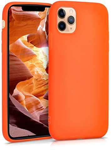 kwmobile Case Compatible with Apple iPhone 11 Pro Case - Soft Slim Protective TPU Silicone Cover - Neon Orange